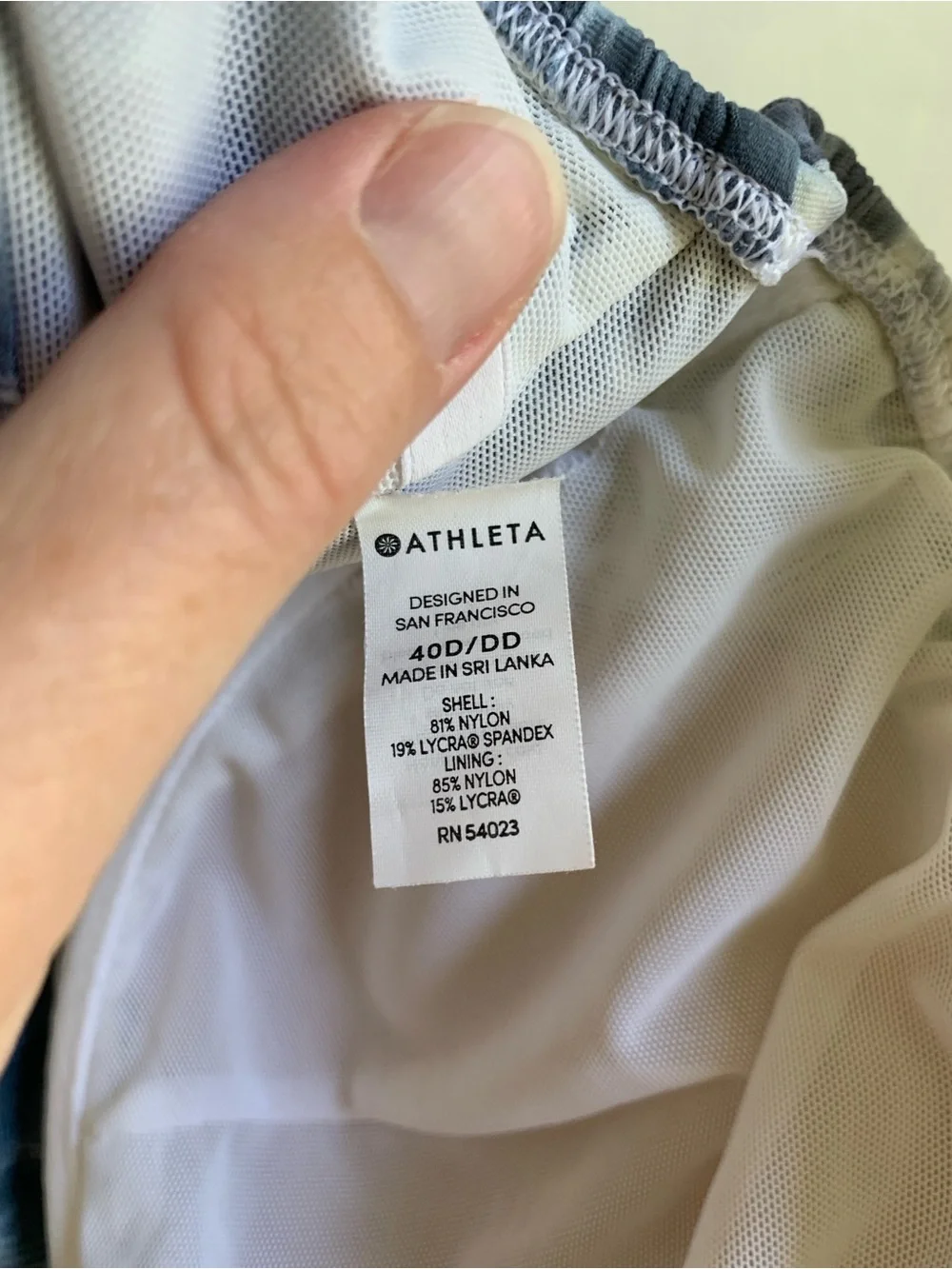 Athleta Tie-Dye Navy and White Bikini Set Top 40 DD Bottoms XL - Picture 7 of 11